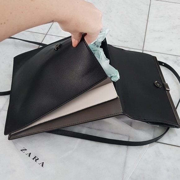 ZARA SLEEK LEATHER BACKPACK WITH METALLIC DETAIL - Picture 2 of 8